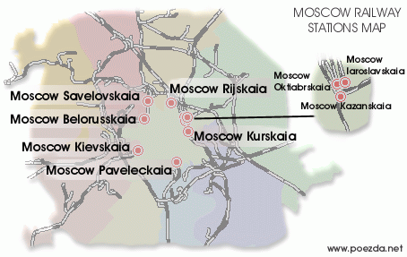 Railway map = Moscow stations