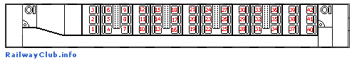 Сидячий вагон 1 кл, 42 места нумерация мест